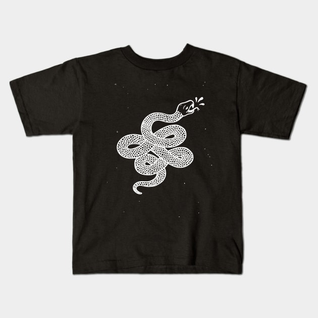 Snake White Street Wear Hip Hop Graffiti Kids T-Shirt by MaxGraphic